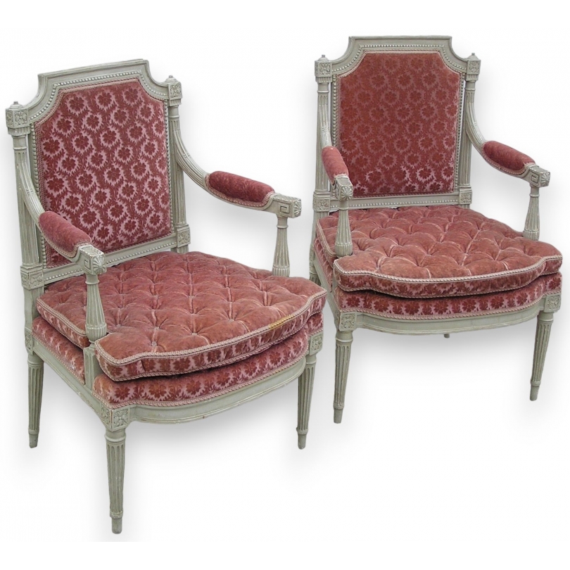 Paire de fauteuils Louis XVI.