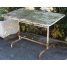 Rectangular table made of white-painted iron