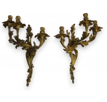 Paire d'applique style Louis XV en bronze