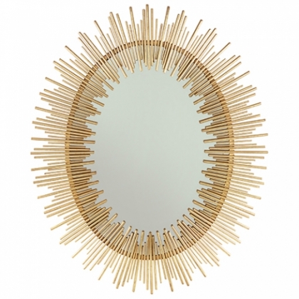Miroir ovale tubes dorés