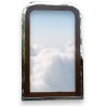 Miroir Montaigne en inox et bois