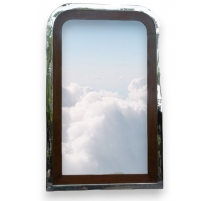 Miroir Montaigne en inox et bois