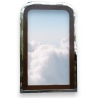 Miroir en inox et bois
