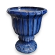 Vase en terre cuite vernissée bleue
