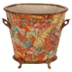 Cache-pot ovale en porcelaine orange