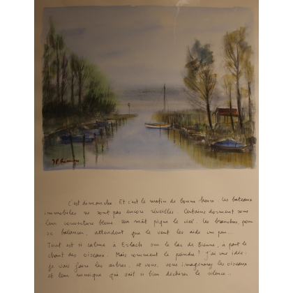 Aquarelle "Erlach" signée JP RÉMON