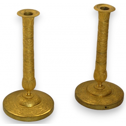 Pair of Empire-style candlesticks. From  Moinat SA  - Antiques and home décor