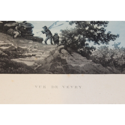 Engraving ‘View of Vevey’ by JENNY