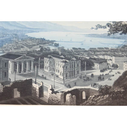 Gravure "Vue de Genève" par JENNY