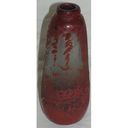 Legras vase, landscape with birds. at  Moinat SA  - Antiques and home décor