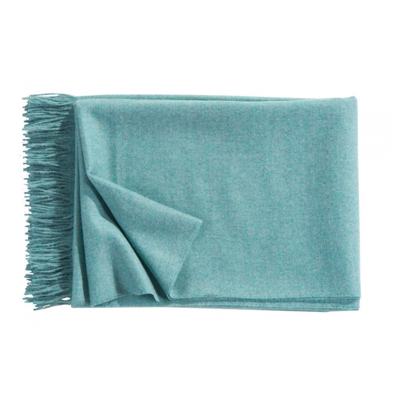 Puro alpaca wool throw in Fjord Blue
