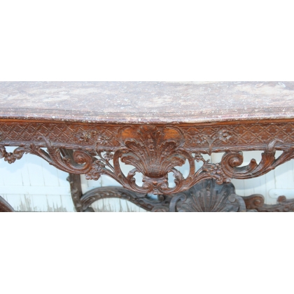 Regency-style game table with lattice decoration