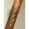 Canne en bambou sculpté, pommeau racine