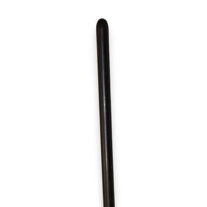 A single walking stick made of blackened wood