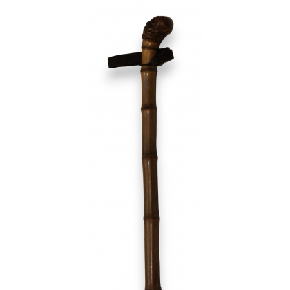 Single bamboo walking stick