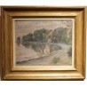 Tableau \"Bord de lac à Rolle\" signé L. FATIO 44