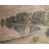 Tableau \"Bord de lac à Rolle\" signé L. FATIO 44