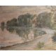 Tableau "Bord de lac à Rolle" signé L. FATIO 44