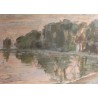 Tableau \"Bord de lac à Rolle\" signé L. FATIO 44