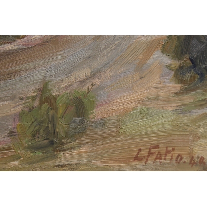 Tableau \"Bord de lac à Rolle\" signé L. FATIO 44