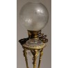 Lampe Napoléon III en bronze avec coupe en cristal