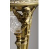 Lampe Napoléon III en bronze avec coupe en cristal