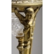 Lampe Napoléon III en bronze avec coupe en cristal