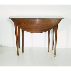 Mesa redonda de caoba con alas abatibles y 3 extensiones en  Moinat SA  - Antigüedades y decoración