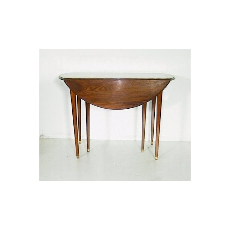 Mesa redonda de caoba con alas abatibles y 3 extensiones en  Moinat SA  - Antigüedades y decoración