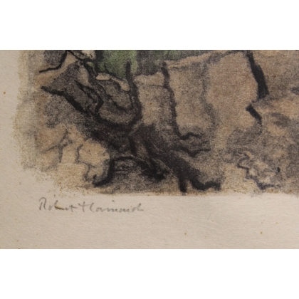 Gravure "Nid d'épeichette" signée Robert HAINARD