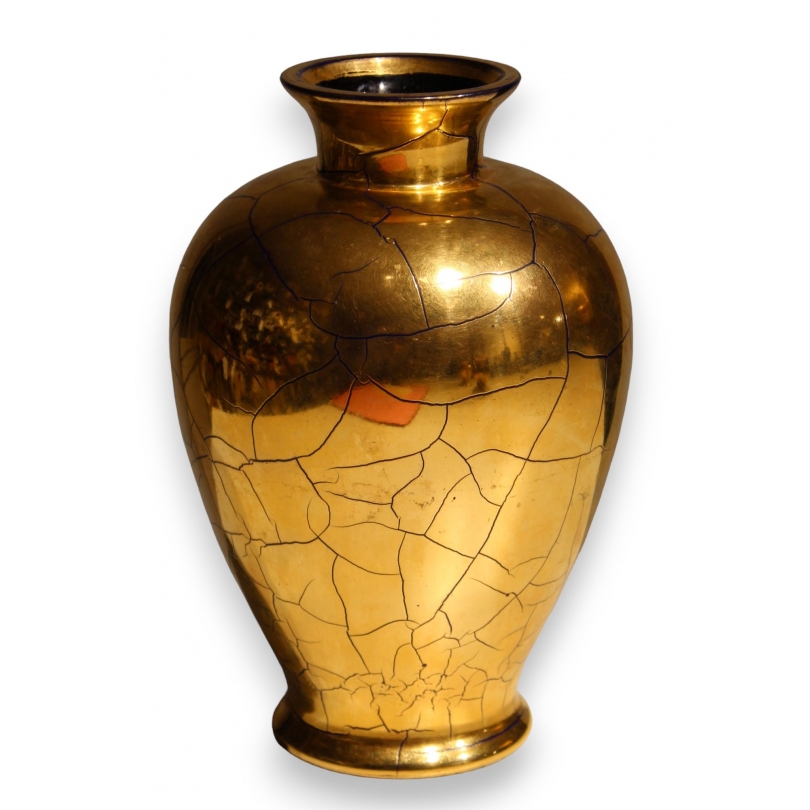 Gilded Saint-Prex glass baluster vase