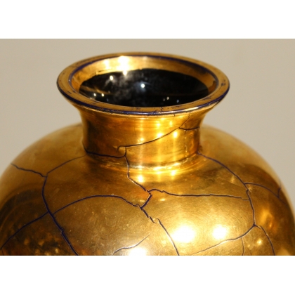 Gilded Saint-Prex glass baluster vase