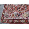 Tapis Kilim décor hexagones rouge et jaune