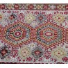 Tapis Kilim décor hexagones rouge et jaune