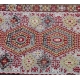 Tapis Kilim décor hexagones rouge et jaune