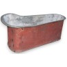 Red-painted tin-plated copper bath