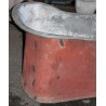 Red-painted tin-plated copper bath