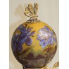 Lampe boule style GALLÉ "Libellules" bleu