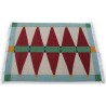 Tapis Dhurie losanes rouges vert et jaune