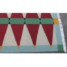 Tapis Dhurie losanes rouges vert et jaune