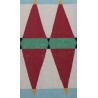 Tapis Dhurie losanes rouges vert et jaune