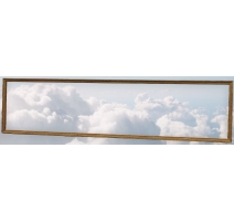 Miroir allongé à baguette Louis XVI simple dorée