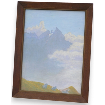 Pastel "Montagne", monogrammé.  sur Moinat SA  - Antiquités décoration -  Gouaches, Aquarelles, Pastels