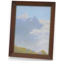 Pastel "Montagne", monogrammé.