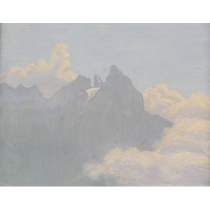 Pastel "Montagne", monogrammé.  sur Moinat SA  - Antiquités décoration -  Gouaches, Aquarelles, Pastels