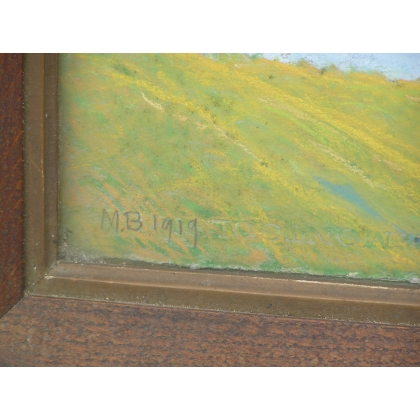 Pastel "Montagne", monogrammé.  sur Moinat SA  - Antiquités décoration -  Gouaches, Aquarelles, Pastels