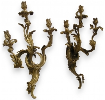 Pair of Louis XV sconces, 3 li