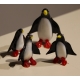 Famille de pingouins en verre de Murano