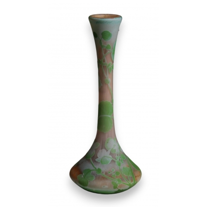 Vase soliflore vert et orange signé CROISMARE