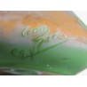 Vase soliflore vert et orange signé CROISMARE